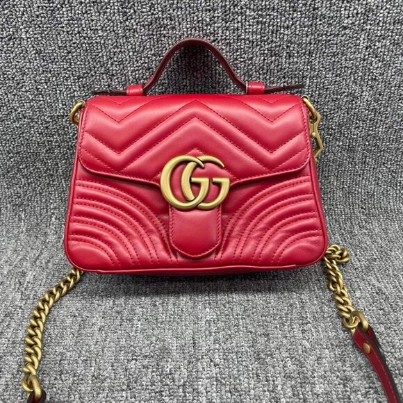 Gucci Handbags - 100% Authentic Gucci Marmont Mini Leather Shoulder Bag